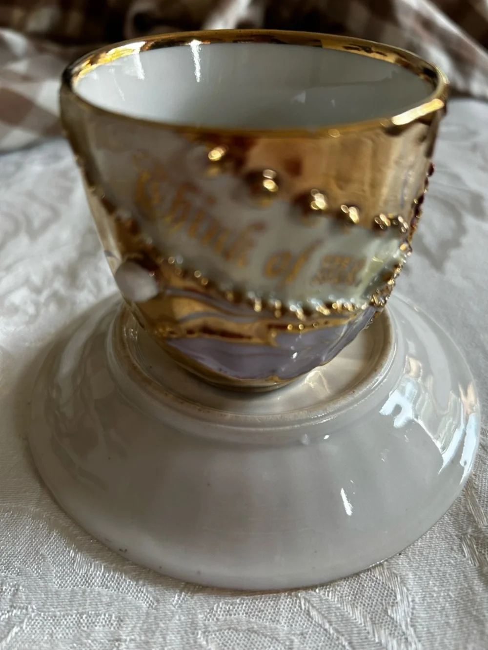 Antique German Lusterware Tea Cup & Saucer